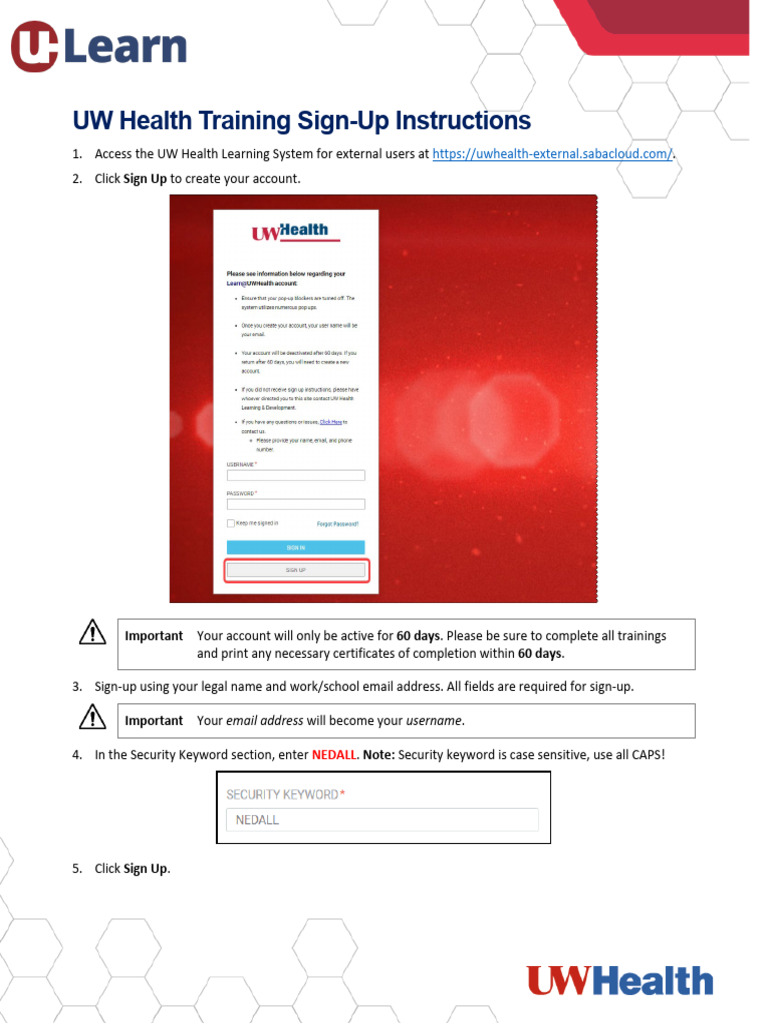 UW NEDALL Signup Instructions 7-22-24 | PDF
