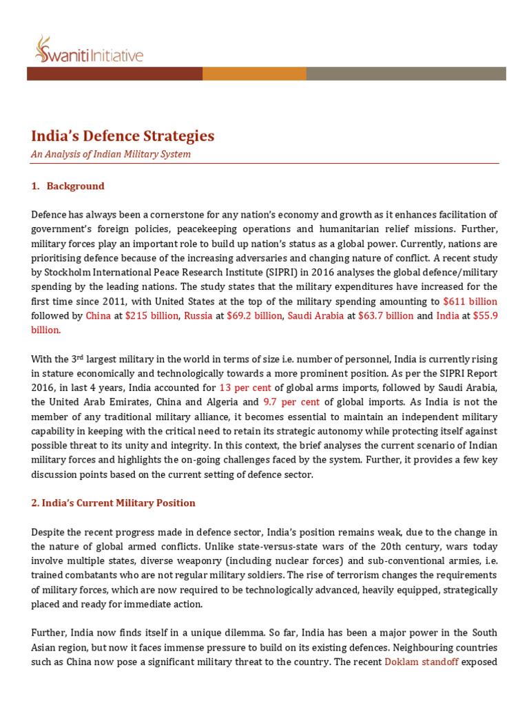 Indian Military: Current Challenges and Needs | PDF | Military | Gross ...