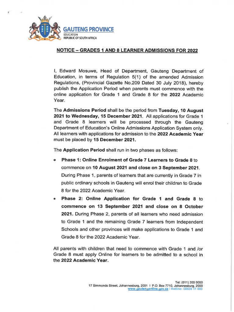 Notice Admissions | PDF
