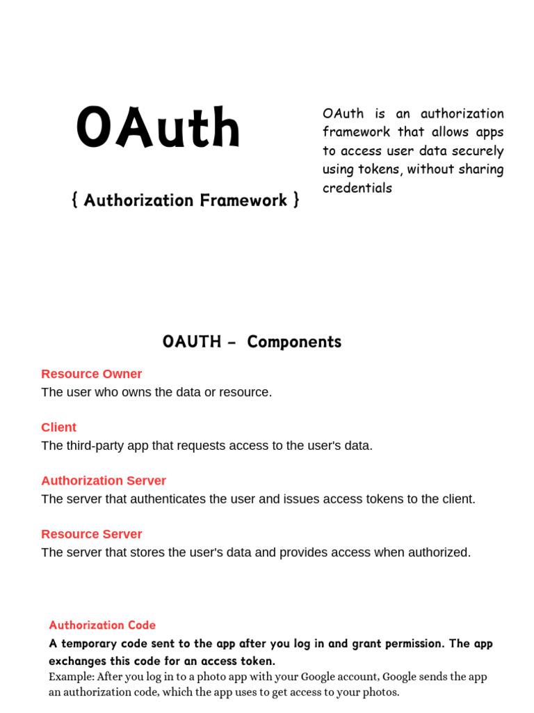Understanding OAuth Framework Components | PDF
