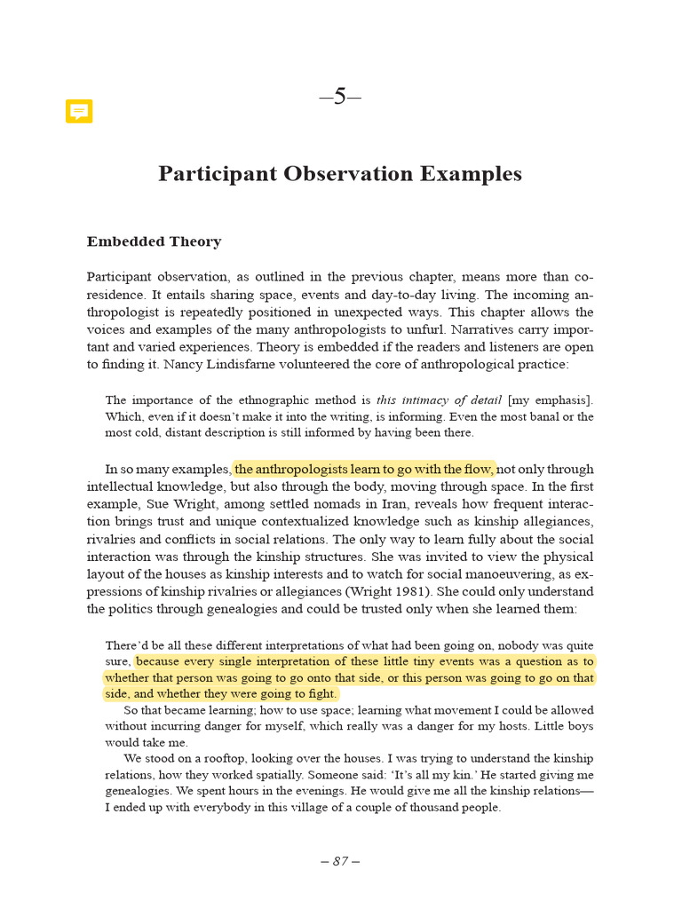 Participant Observation in Anthropology | PDF | Kinship | Ethnography