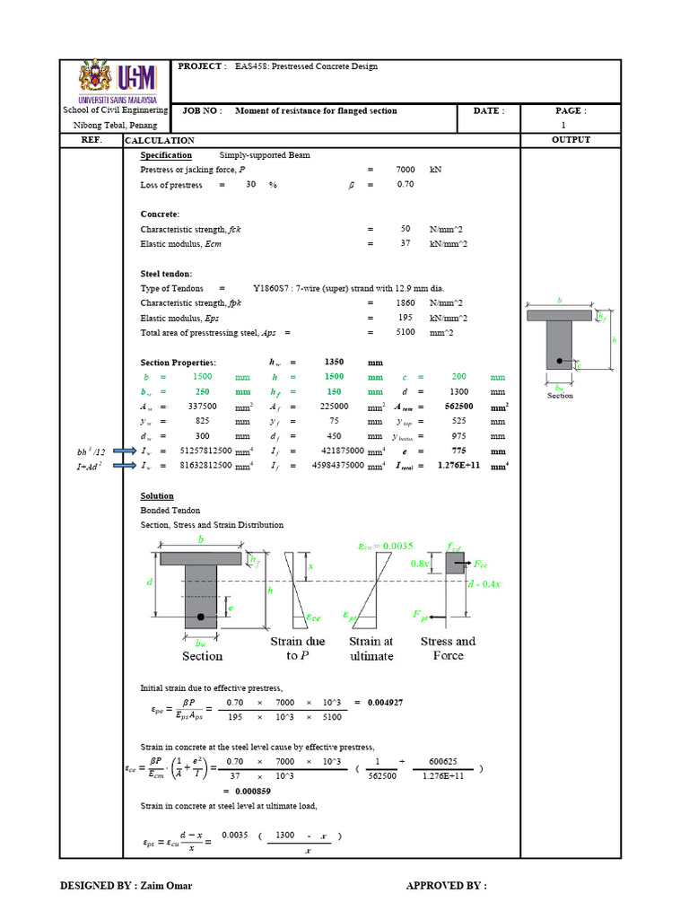 Bonded Tendon Analysis in Design | PDF | Deformation (Engineering ...