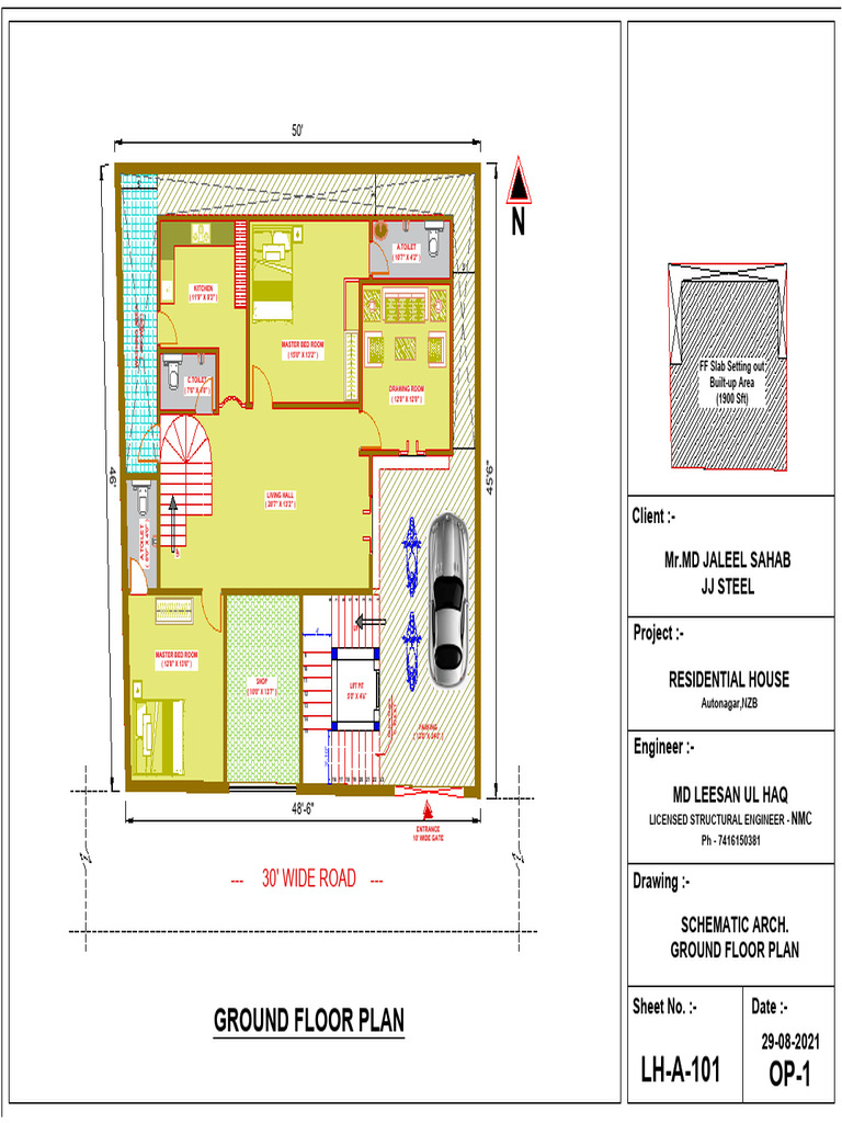 Ground Floor Plan for Residential House | PDF | Home | Bathroom