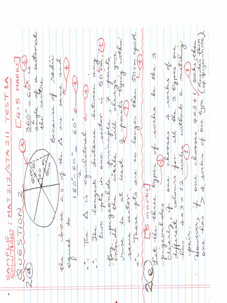 Test 2a Questions 2d and - 2e First Portion - Sample Solutions | PDF