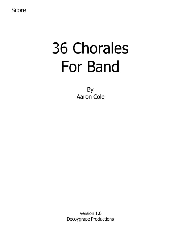 36 Chorales for Concert Band PDF Pachelbel's Canon Elements Of