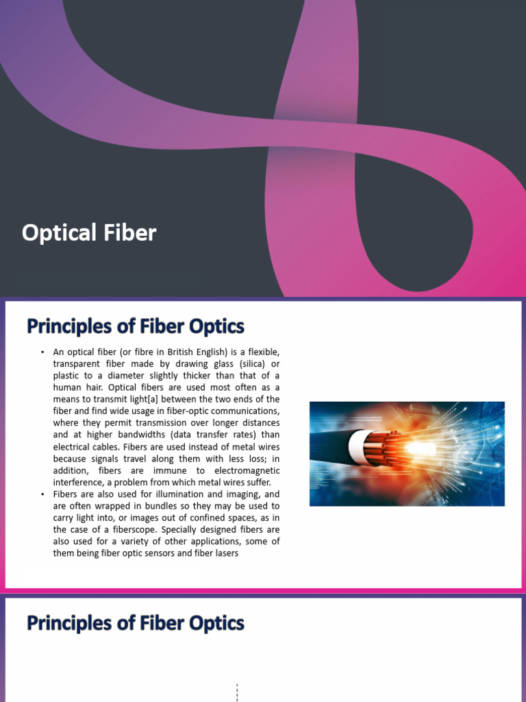 Principles and Applications of Fiber Optics | PDF | Optical Fiber ...