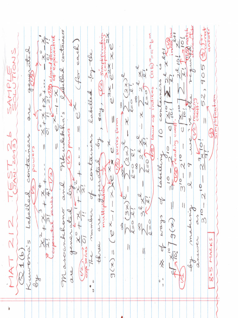 MAT212 Test 2b Question 1b Sample Solution | PDF