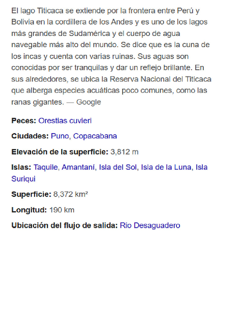 Lago Titi Caca | PDF