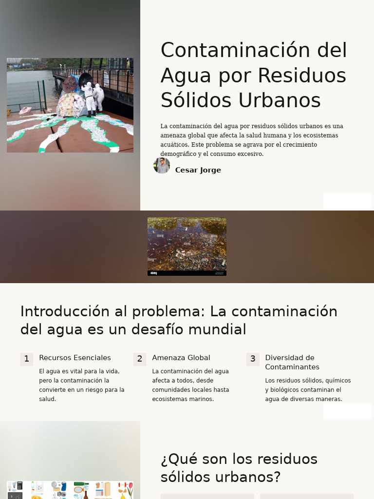 Contaminación del Agua por Residuos Sólidos | PDF | Residuos | Agua