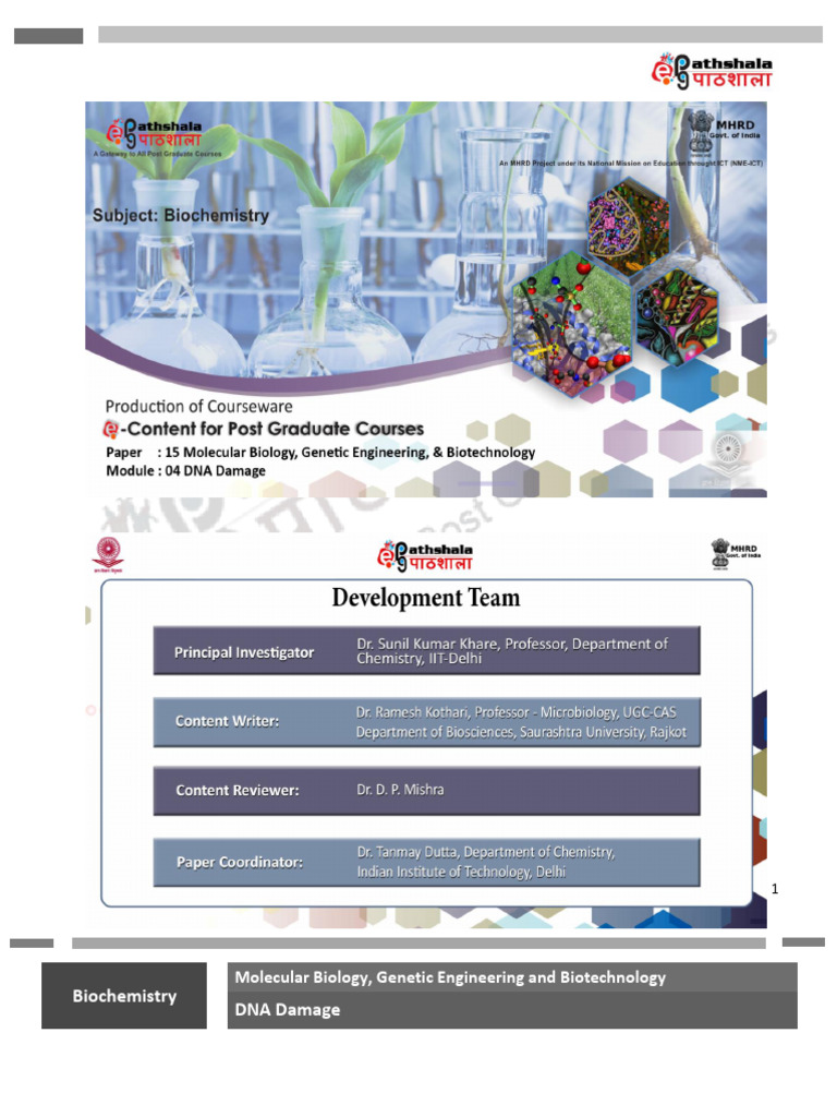 Understanding DNA Damage Mechanisms | PDF | Dna | Dna Repair