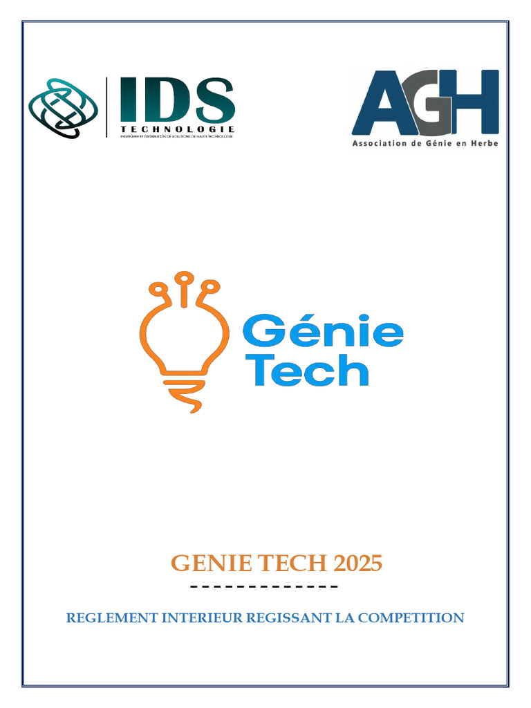 Règlement de la Compétition Génie Tech 2025 | PDF