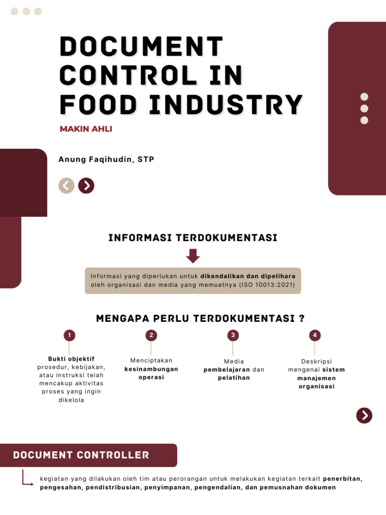 Kontrol Dokumen di Industri Makanan | PDF