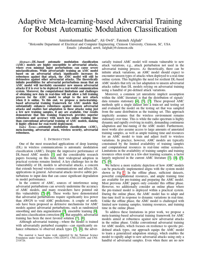 Meta-Learning for Robust Modulation Classification | PDF | Principal ...