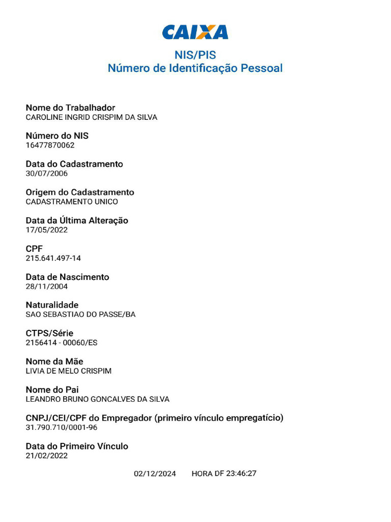 Pis e Nis Documento | PDF