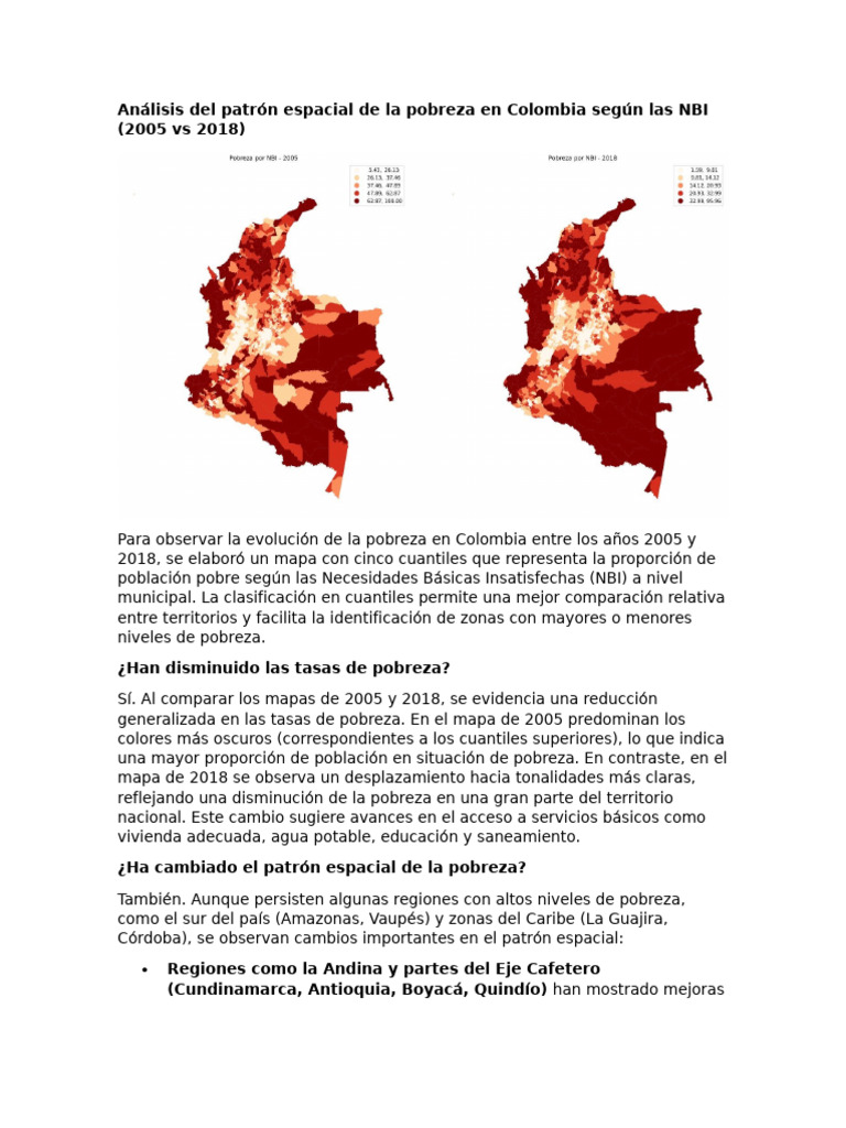 Pobreza en Colombia: Análisis NBI 2005-2018 | PDF | Pobreza | Pobreza e ...
