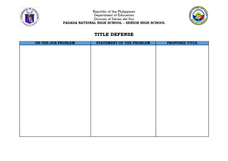 Title Defense for On-the-Job Problem | PDF