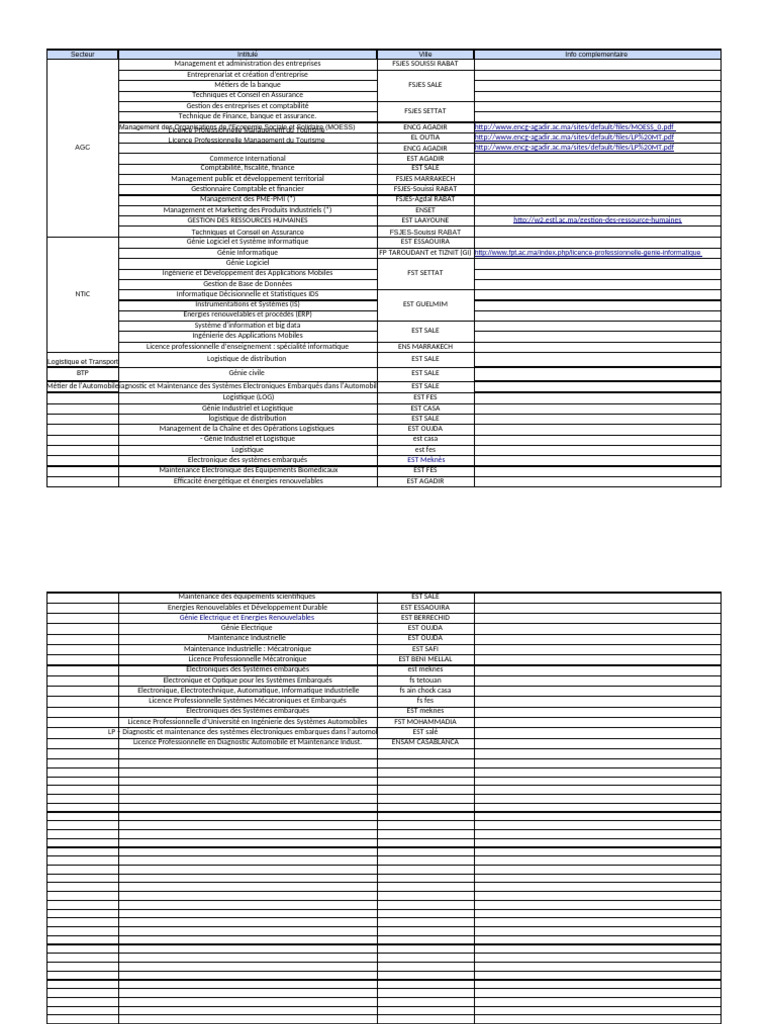 Licence Pro Informatique au Maroc | PDF | Informatique | Électronique