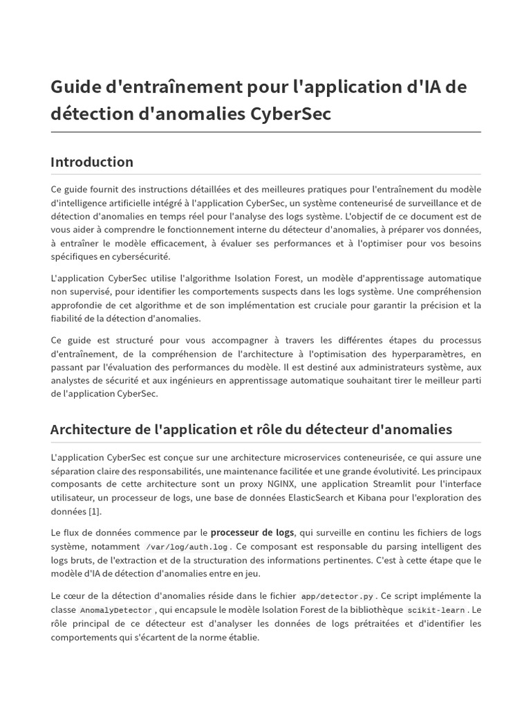 Guide d'entraînement IA pour CyberSec | PDF | Apprentissage automatique ...