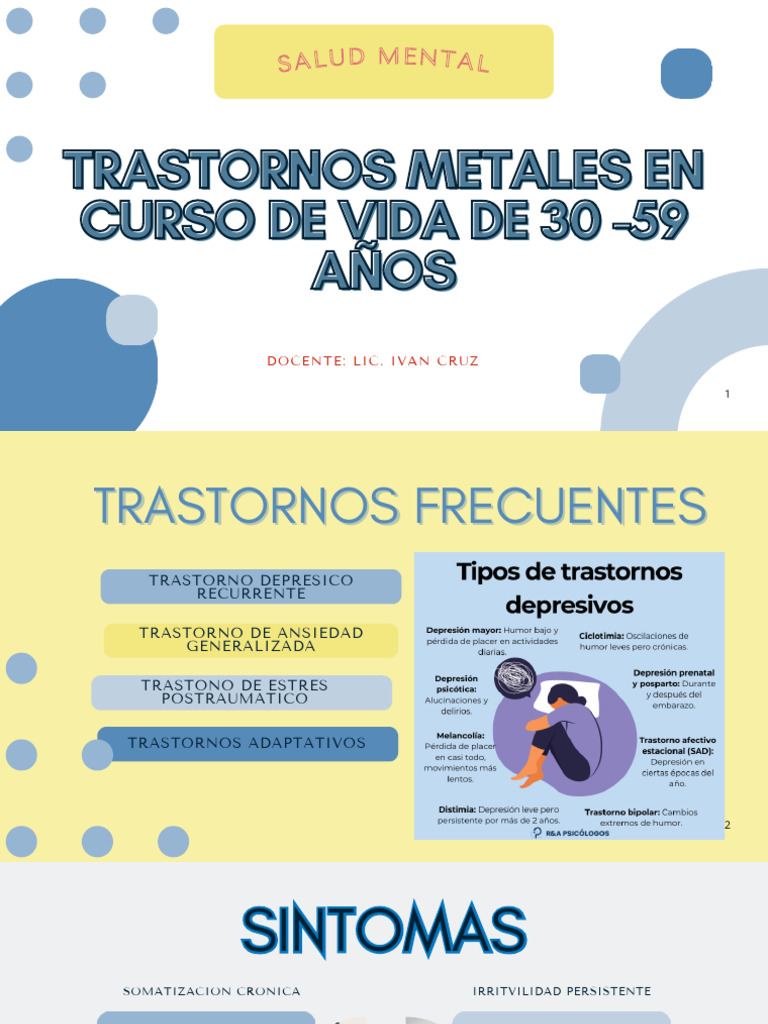 Trastornos Mentales en Adultos de 30-59 Años | PDF | Trastorno mental ...