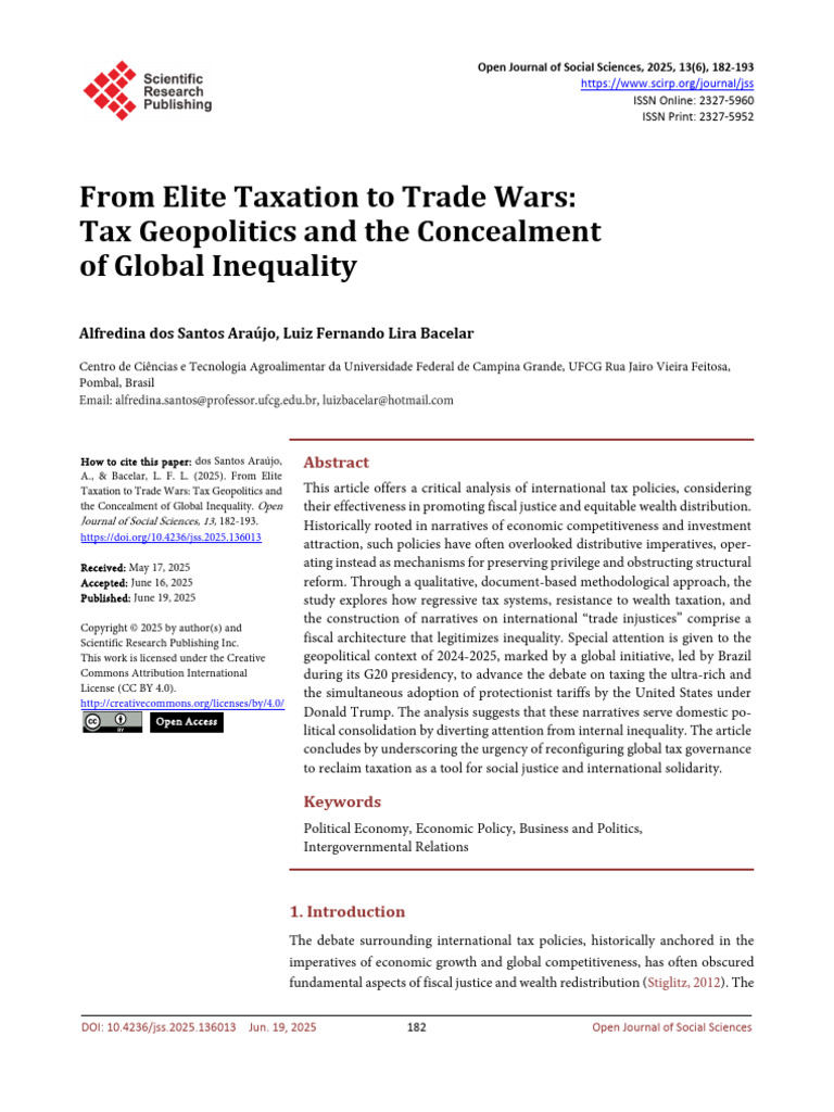 Tax Geopolitics and Global Inequality | PDF | Taxes | Economic Inequality