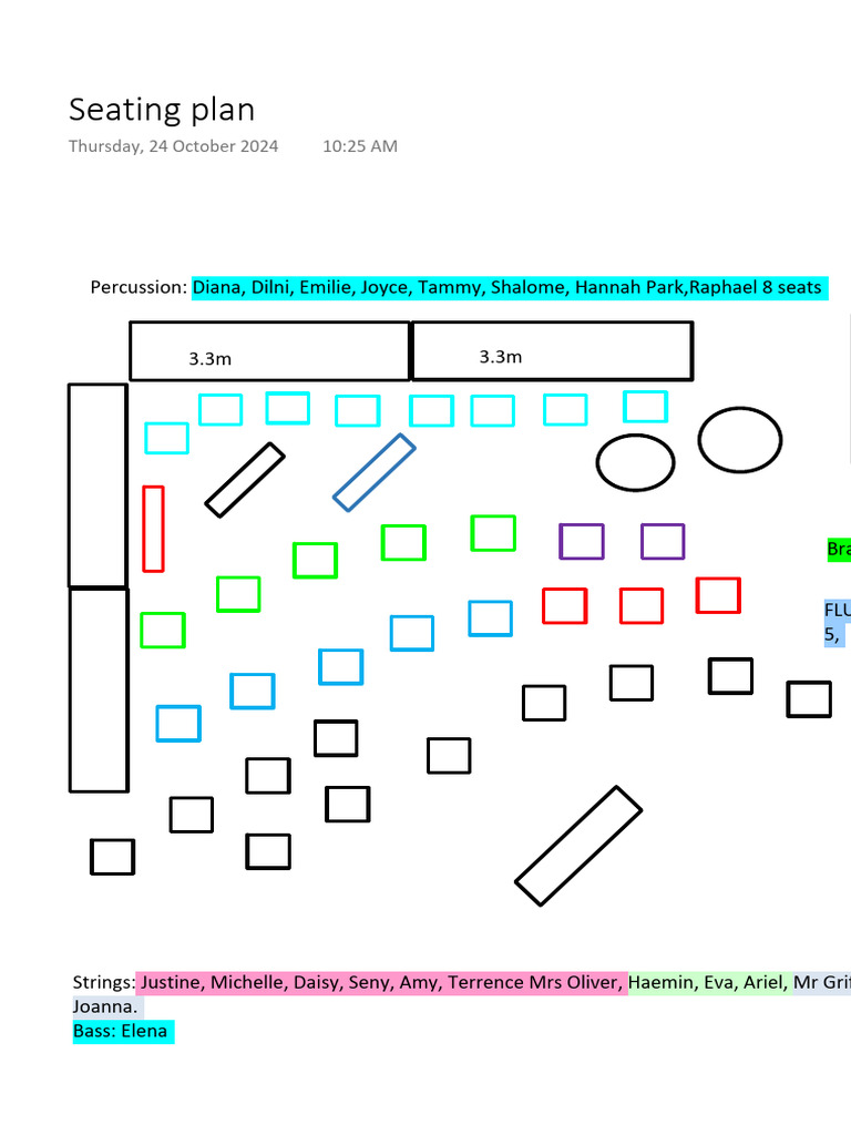 Orchestra Seating Plan for October 2024 | PDF