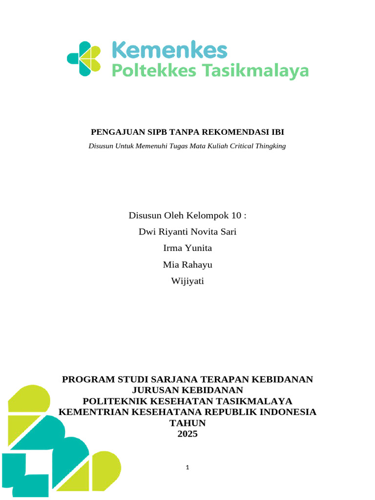 Pengajuan SIPB Kelompok 10 | PDF