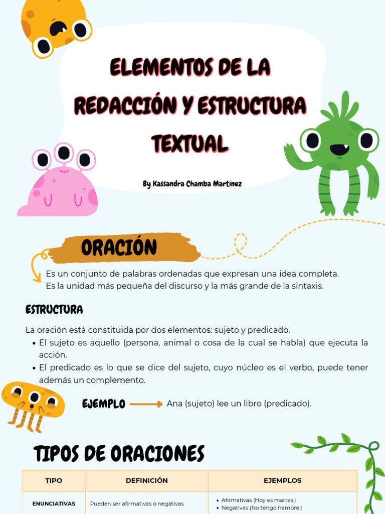 Elementos de Redacción y Estructura Textual | PDF | Oración ...