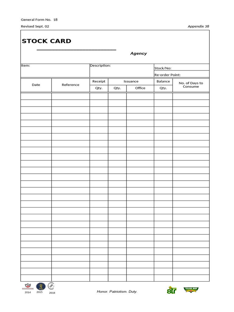 Stock Card Template and Examples | PDF