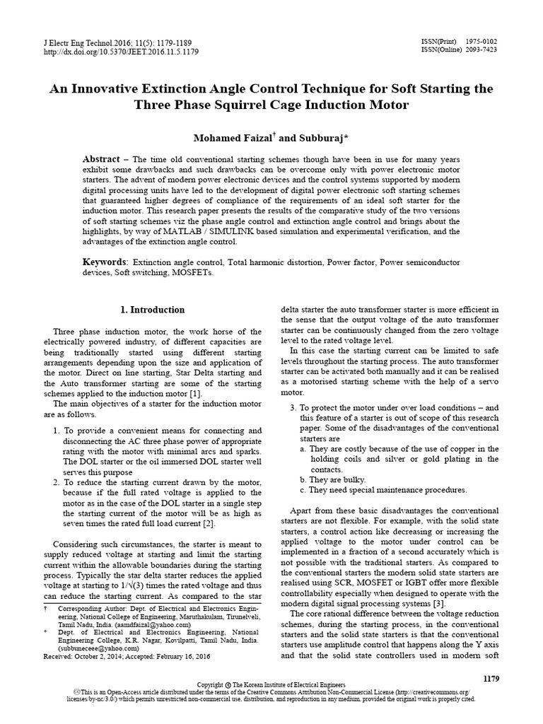 Extinction Angle Control for Induction Motors | PDF | Power Electronics ...