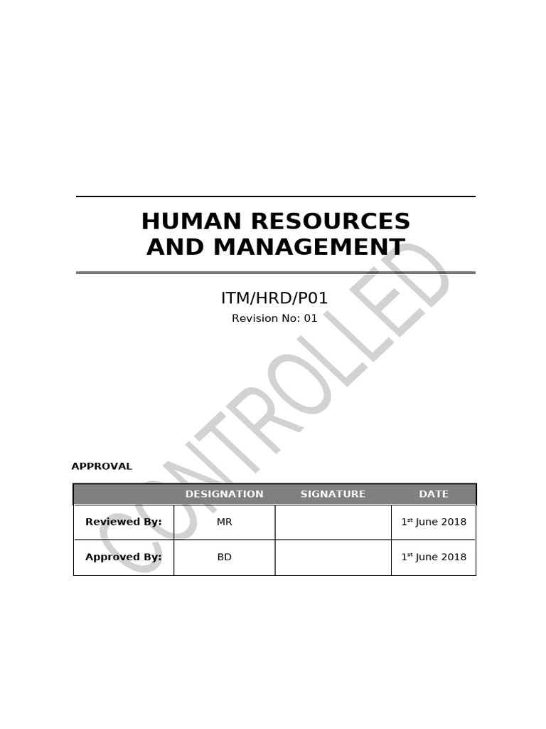 HR Management Procedures Overview | PDF | Human Resources | Employment