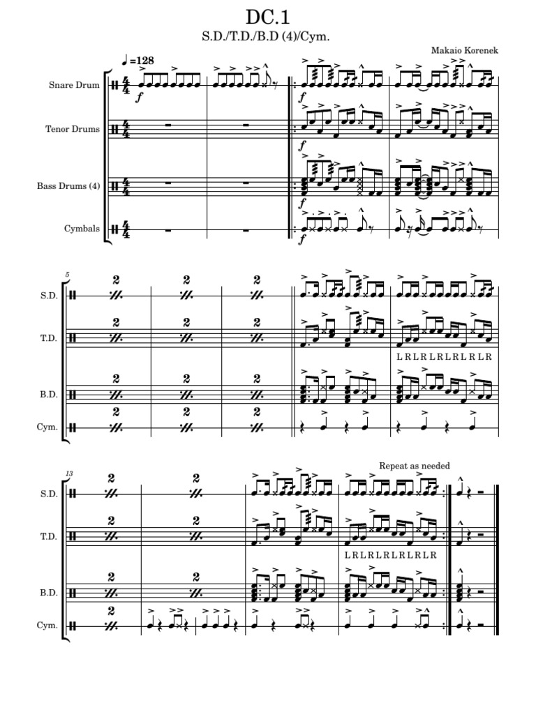 Percussion Instrument Notation Guide | PDF | Rhythm And Meter | Music ...
