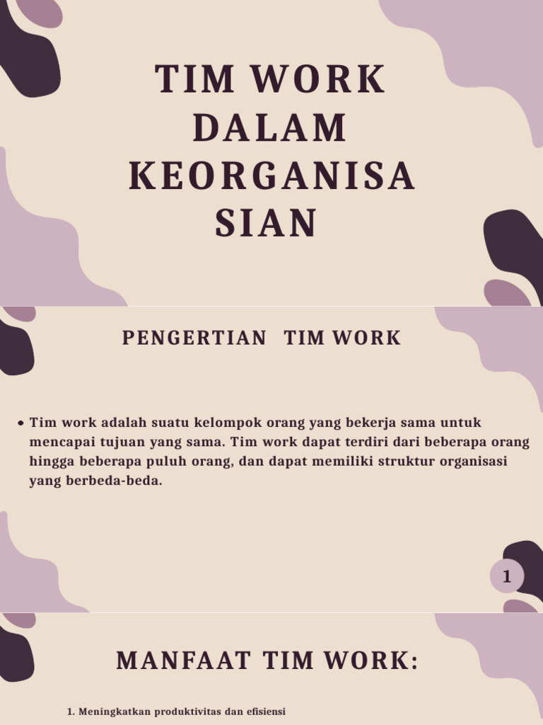 Manfaat dan Strategi Tim Work Efektif | PDF