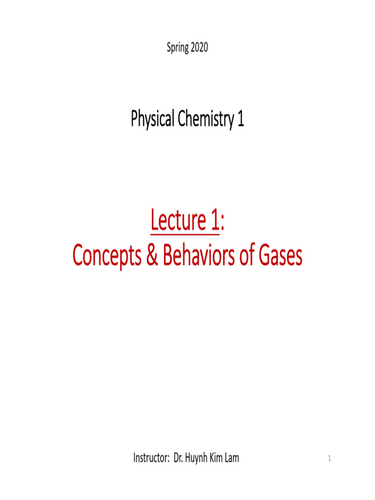 Concepts of Gases in Physical Chemistry | PDF | Gases | Temperature
