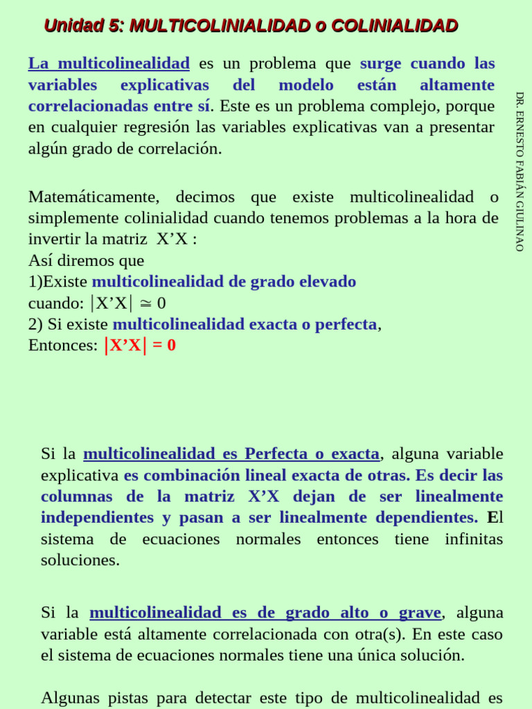Multicolinealidad: Detección y Soluciones | PDF | Multicolinealidad ...