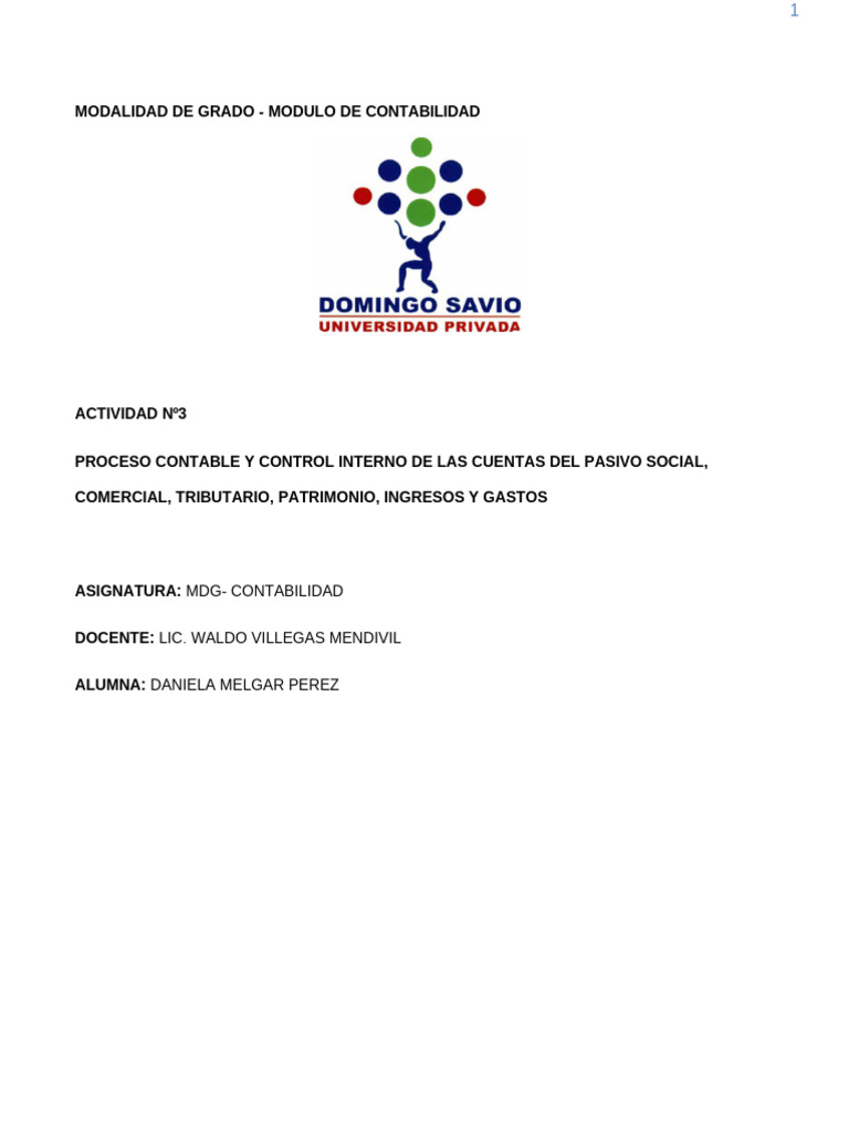 Control Interno en Cuentas Contables | PDF | Auditoría | Contabilidad