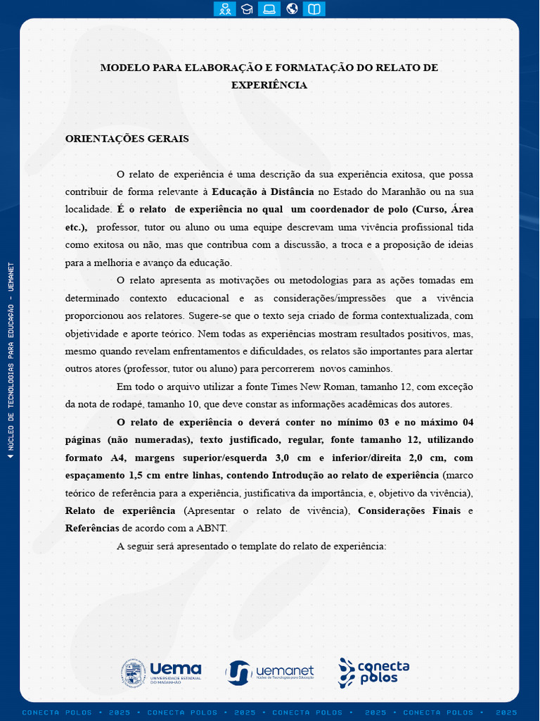 Modelo de Relato de Experiência Educacional | PDF | Citação