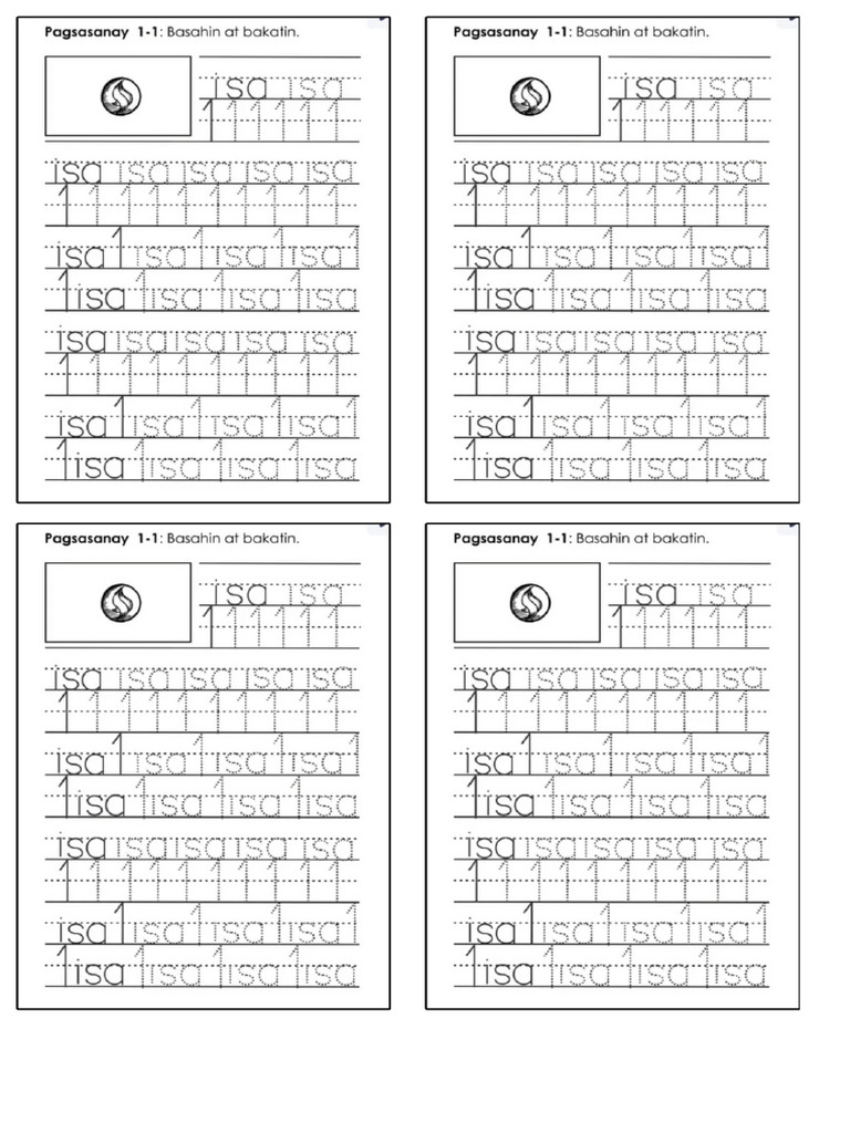 Mathematics Tracing Worksheet 1-5 Tagalog | PDF