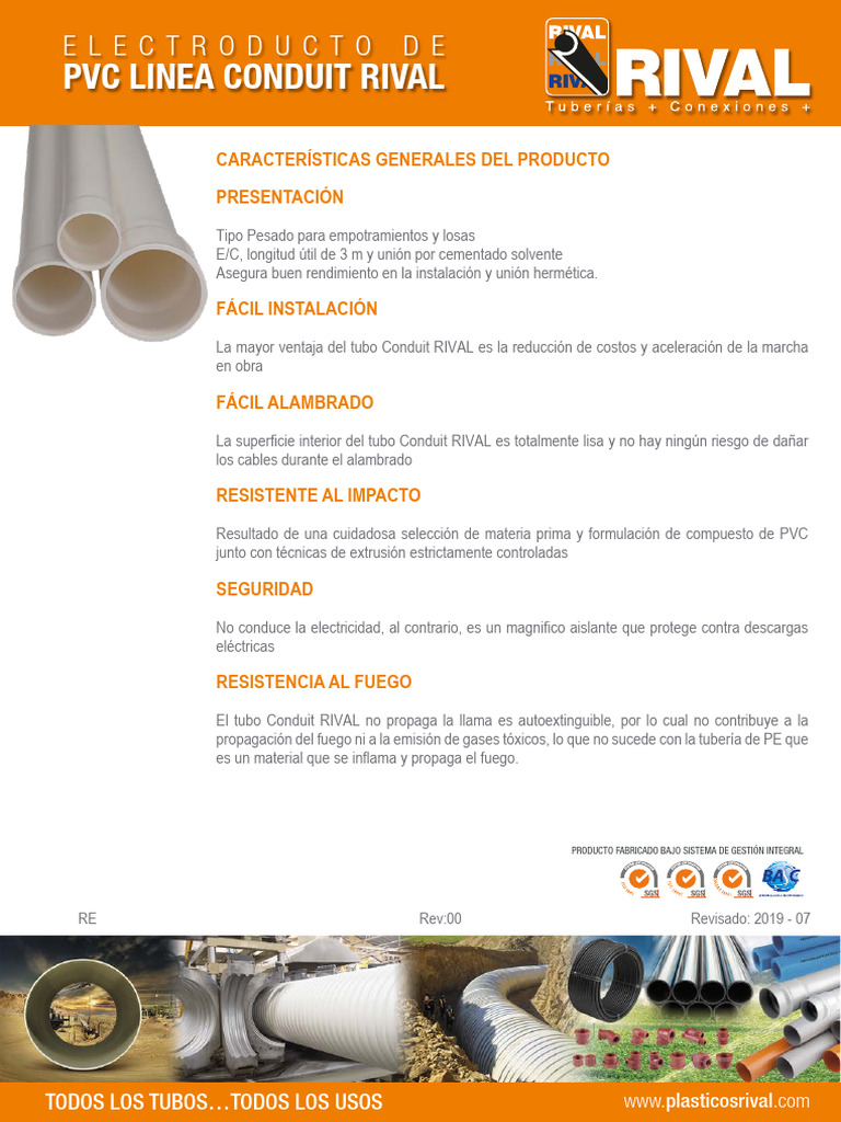 RIVAL PVC ElectroductoLineaConduitRival | PDF | Ingeniería mecánica ...