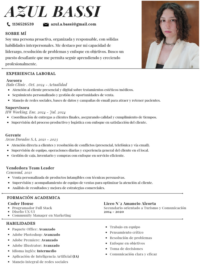 Azul Bassi CV - 20250712 - 083344 - 0000 | PDF | Servicio al Cliente ...