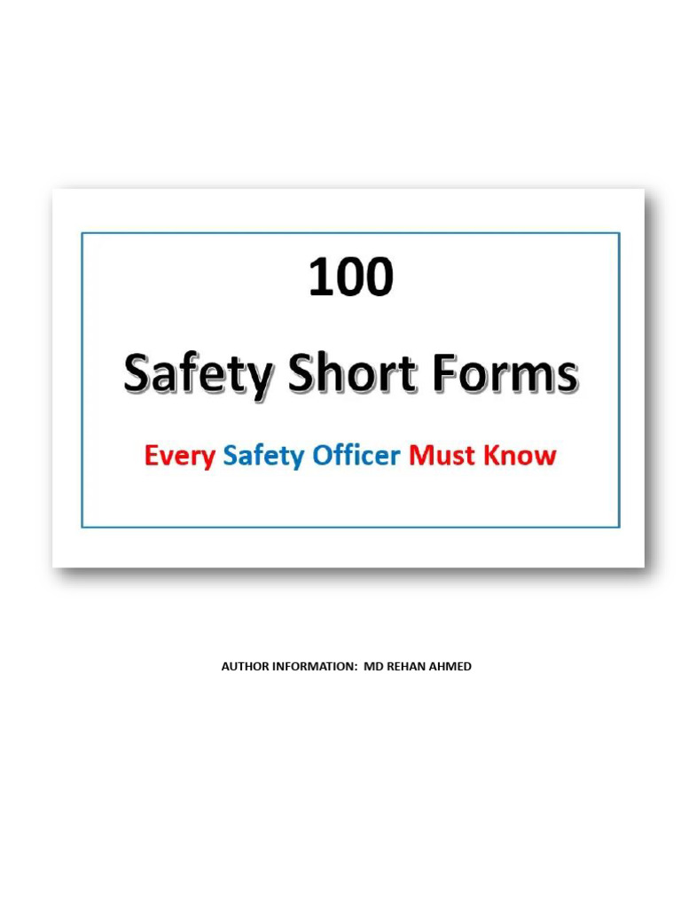 Safety Abbreviation Must Be Known | PDF | Occupational Safety And ...