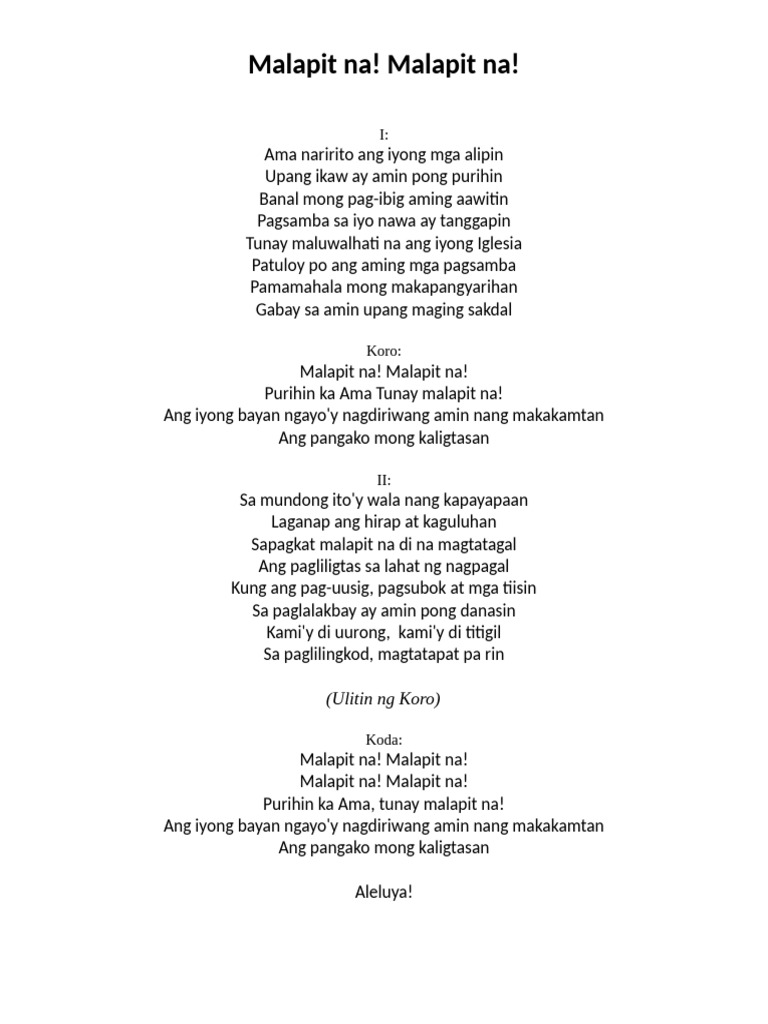 Malapit Na Malapit Na | PDF