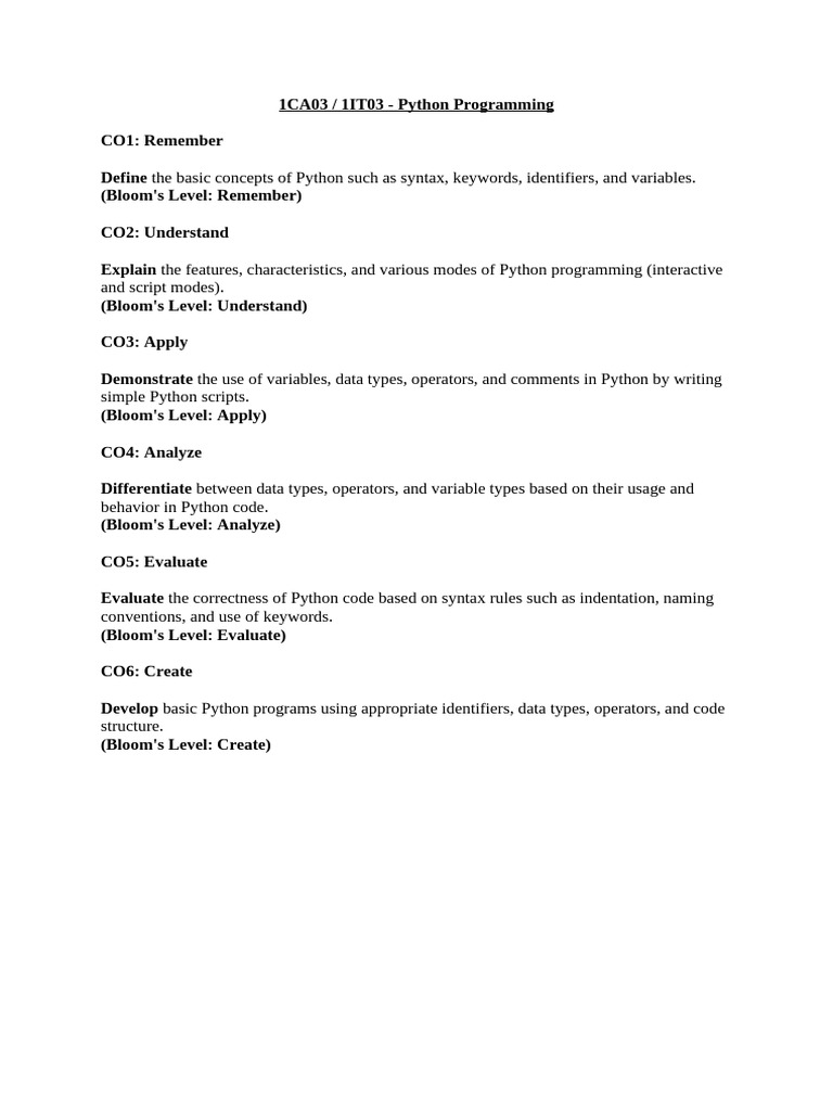 1CA03 - Detailed Version | PDF