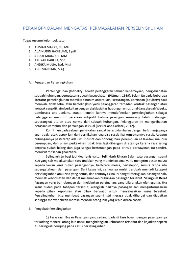 Peran BP4 Atasi Perselingkuhan di Pringsewu | PDF