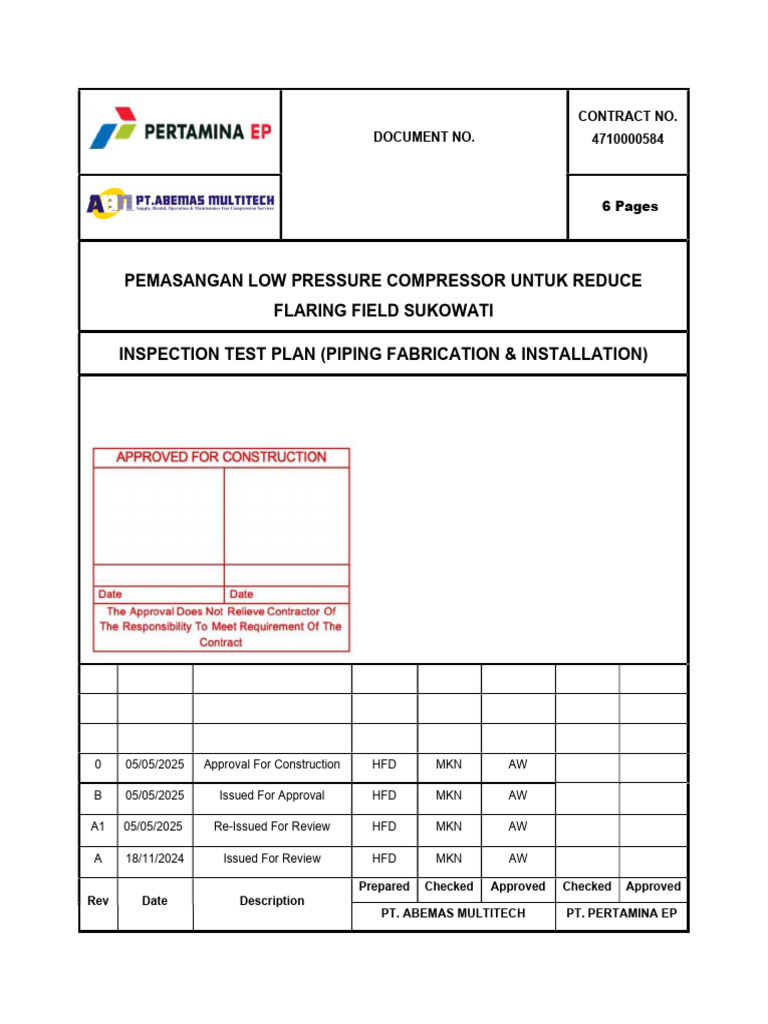 Low Pressure Compressor Installation ITP | PDF | Nondestructive Testing ...