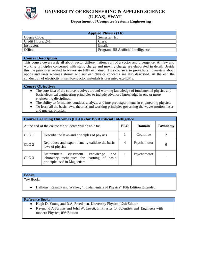 Applied Physics CSF (TH) | PDF | Physics | Waves