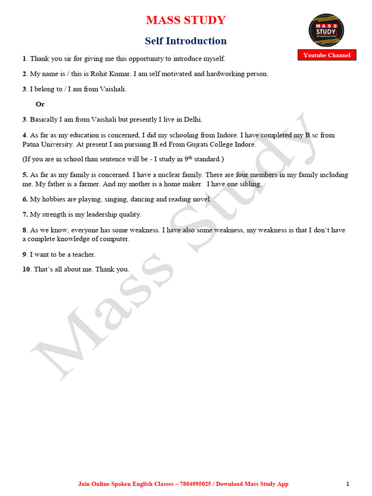 Online Spoken English Class Introduction | PDF