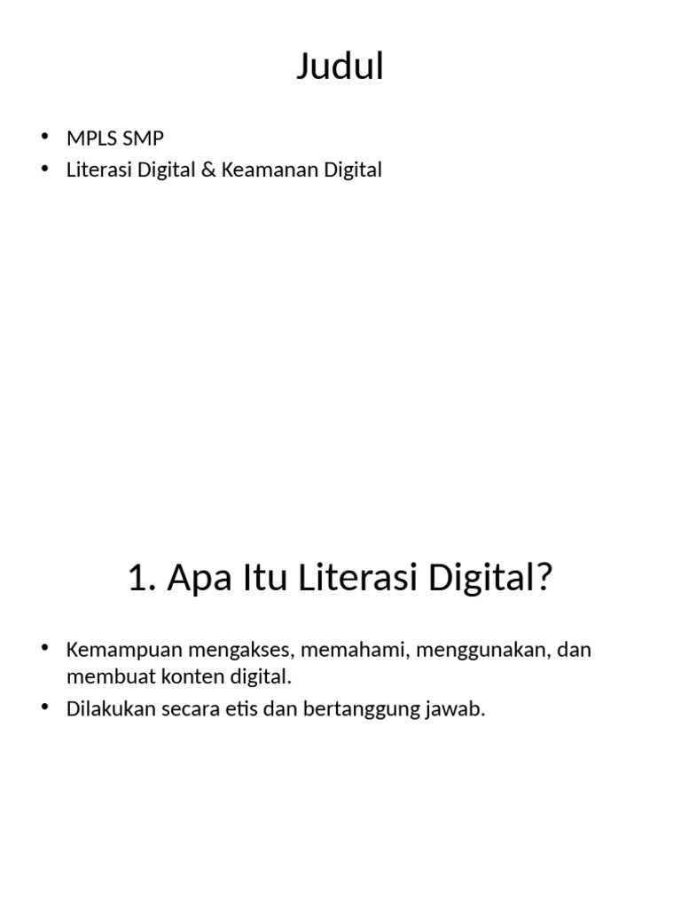 Materi MPLS: Literasi Digital dan Keamanan | PDF