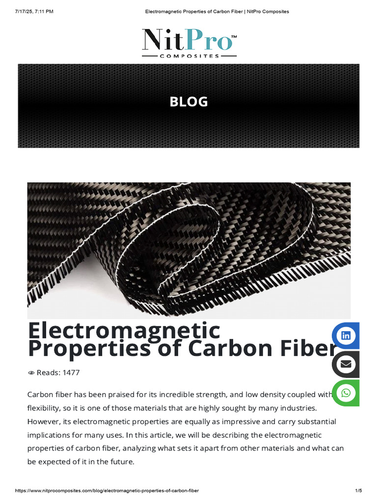 Electromagnetic Properties of Carbon Fiber - NitPro Composites | PDF ...