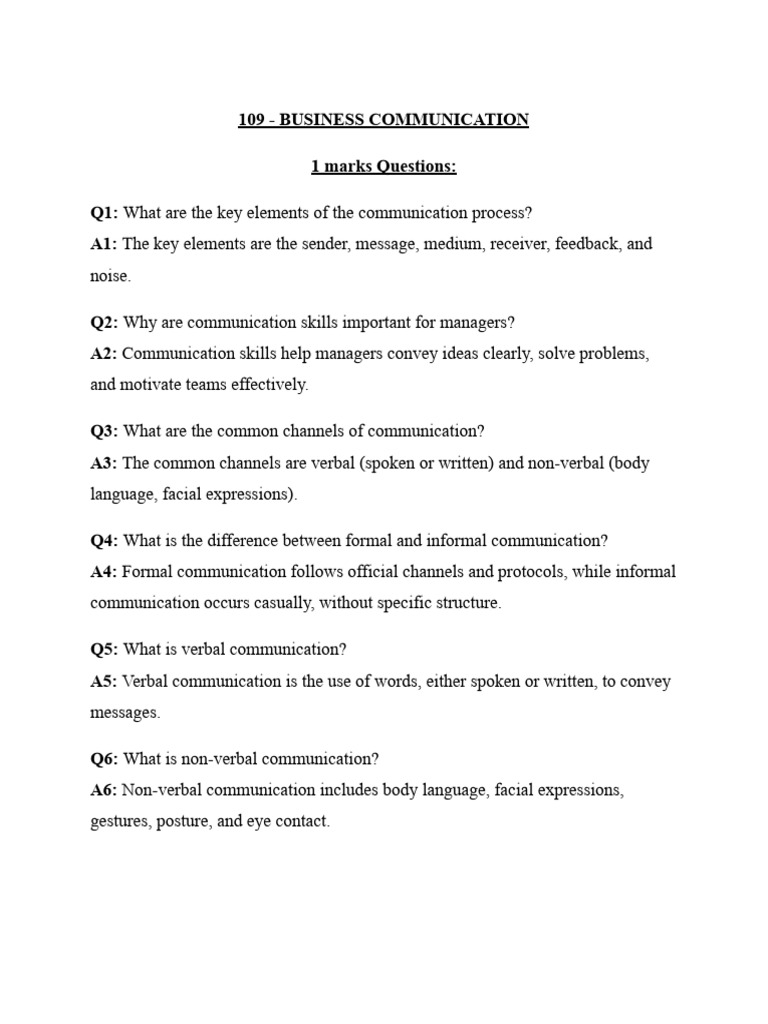 Business Communication Essentials Guide | PDF | Communication ...