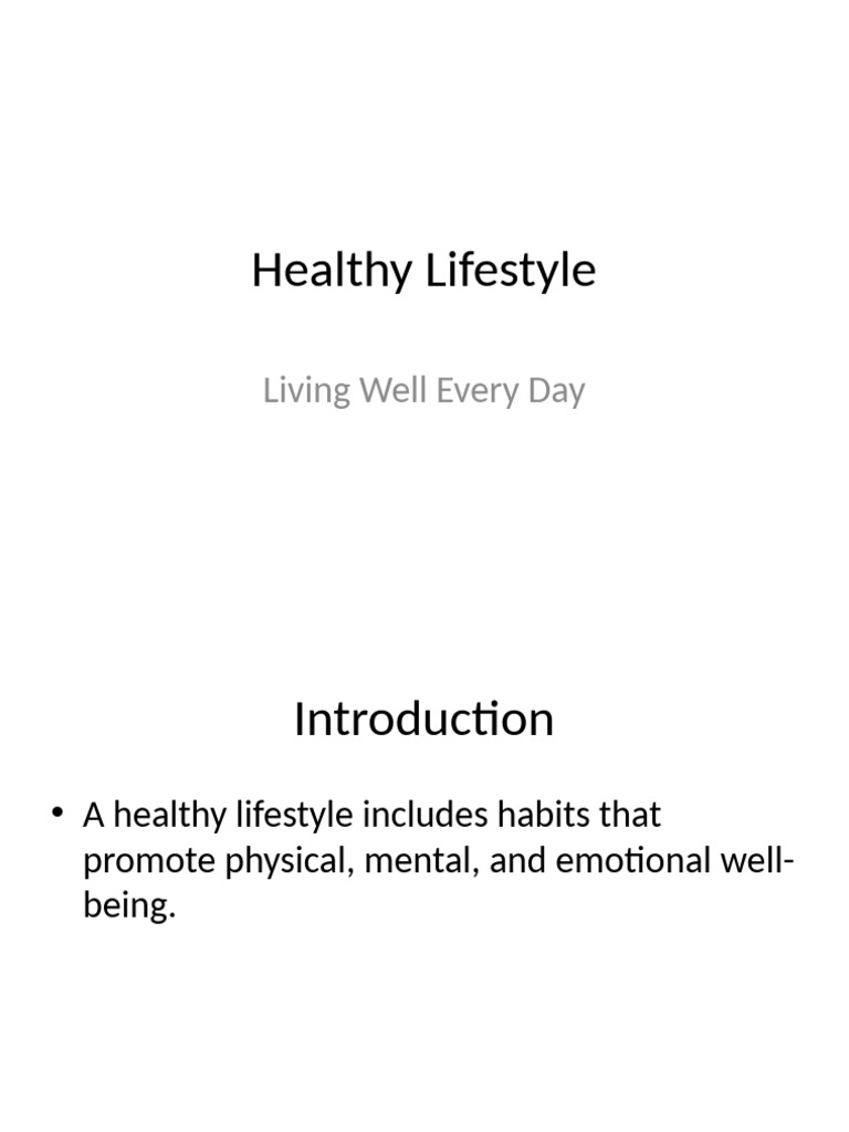 Healthy Lifestyle for Wellness | PDF
